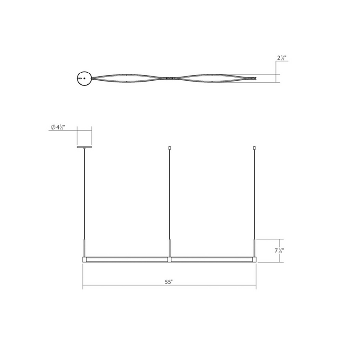 Sonneman 22QWCL02 Ola LED Double Linear Pendant