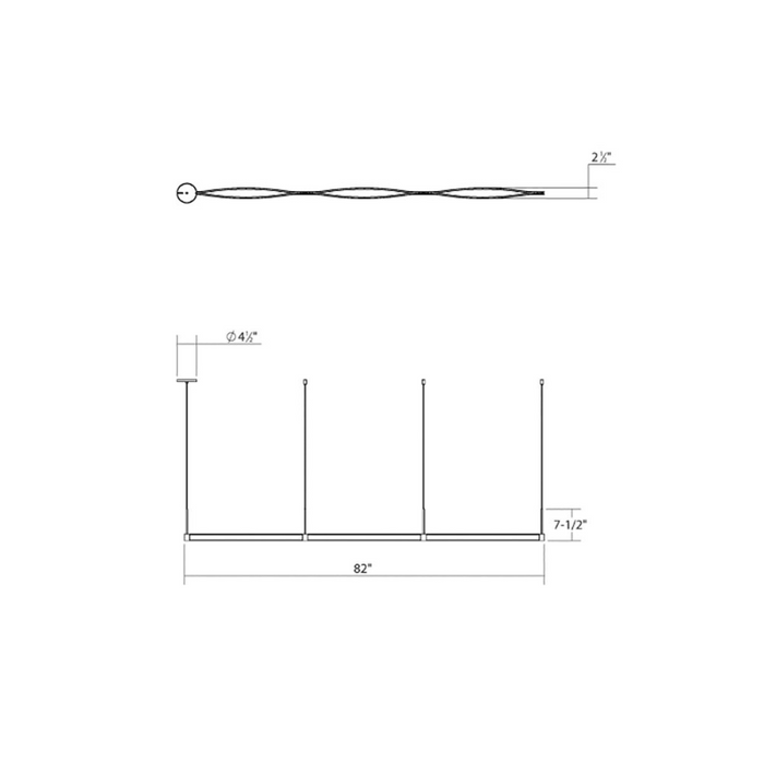 Sonneman 22QWCL03 Ola LED Triple Linear Pendant