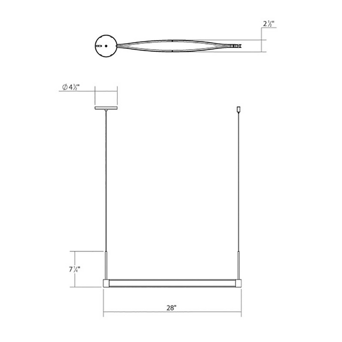 Sonneman 22QWRL01 Ola LED Single Linear Pendant