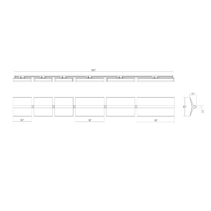 Sonneman 3445 Turo 6-lt 55" LED Wall Kit