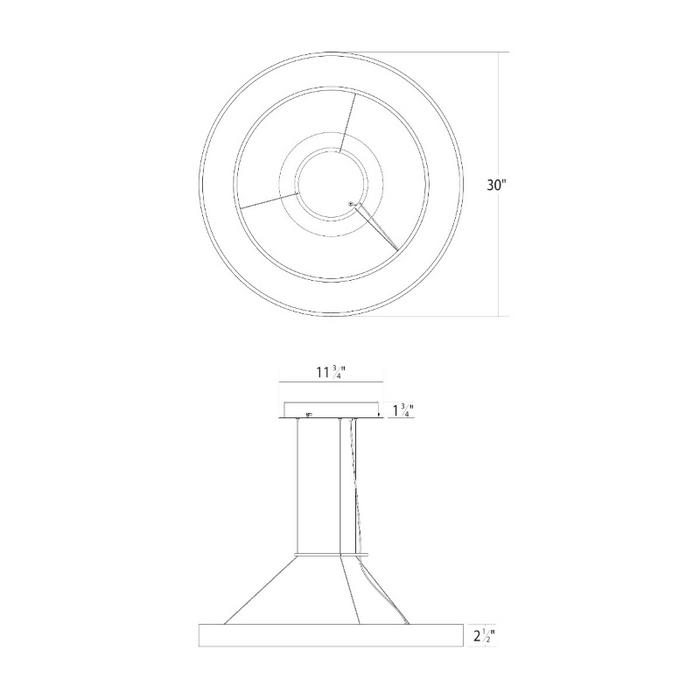 Sonneman 3982 Pi 1-lt 30" LED Pendant
