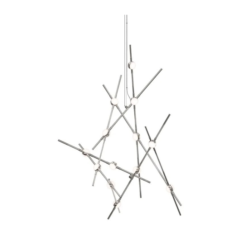 Sonneman 2151 Constellation Aquila 13-lt 26" LED Minor Chandelier - Satin Nickel/White Lens