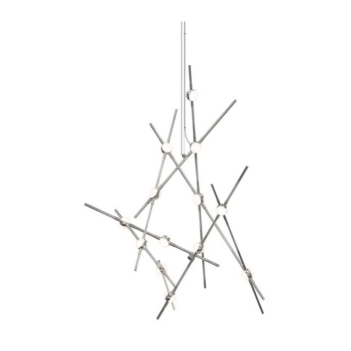Sonneman 2151 Constellation Aquila 13-lt 26" LED Minor Chandelier - Satin Nickel/White Lens