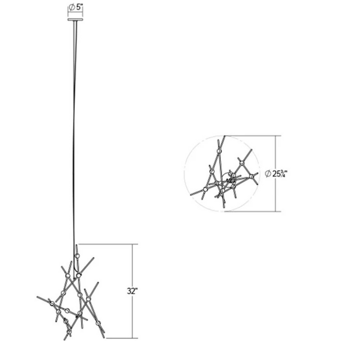 Sonneman 2151 Constellation Aquila 13-lt 26" LED Minor Chandelier