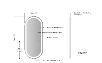 Saratoga Lighted Wardrobe Mirror