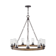 Hinkley 29208 Sawyer Large 9-lt 30" LED Outdoor Single Tier Chandelier, 12V - Sequoia