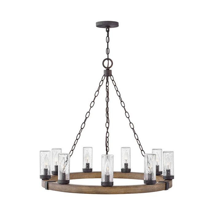 Hinkley 29208 Sawyer Large 9-lt 30" LED Outdoor Single Tier Chandelier, 12V - Sequoia