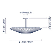 Bover Siam 120 47" Semi-Flush Ceiling Light, Big Structure