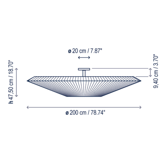 Bover Siam 200 8-lt 79" Semi-Flushmount