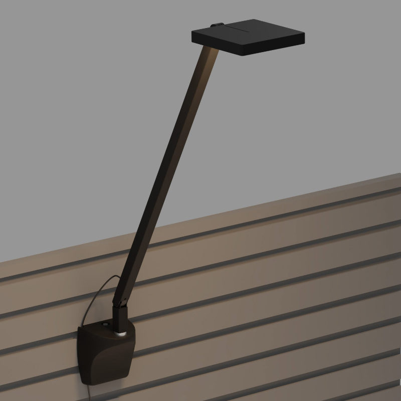 Koncept FCD-1 Focaccia Solo LED Desk Lamp, Wall Mount - Matte Black/Slatwall Mount
