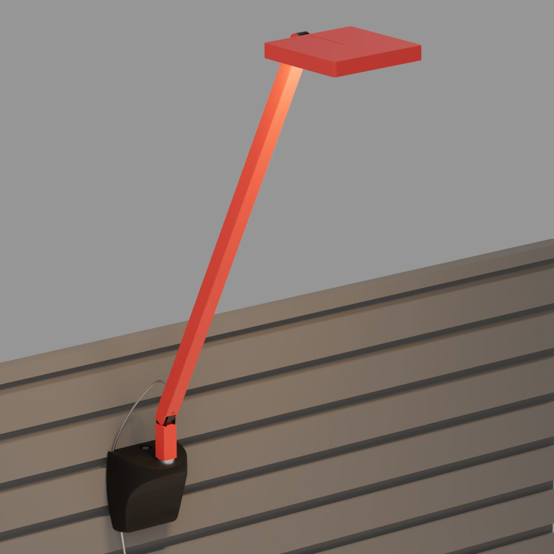 Koncept FCD-1 Focaccia Solo LED Desk Lamp, Wall Mount - Matte Fire Red/Slatwall Mount