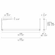 Leucos Stacking 180 1-lt 73" LED Naked Horizontal Pendant