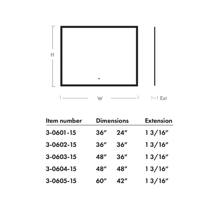 Oxygen 3-0604 Starlight 48 x 48 LED Mirror, CCT Selectable