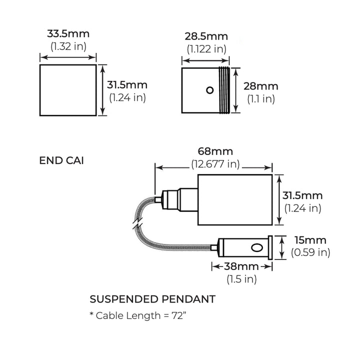 Core SLQ25-RG SLINQ RIGID 6.08W/ft IP65 24V Flexible 360º Round Neon LED Strip, Suspended Pendant