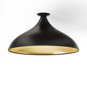 Pablo Designs Swell XL Wide 24" LED Flush Mount - Black/Brass