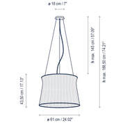 Bover Syra 60 1-lt 24" LED Outdoor Pendant, 0-10V