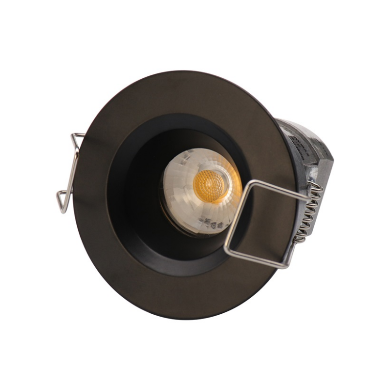 Lotus LED-1-S6W 2" 6W LED Round Mini Recessed Downlight, 24V, Wide Trim - Black