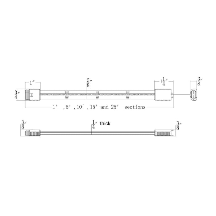WAC T24-OD1-05 InvisiLED 5-ft Outdoor 24V Tape Light System, RGBWW