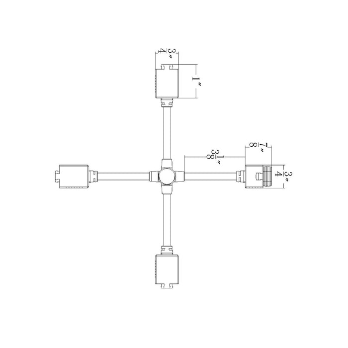 WAC T24-OD-X-WT InvisiLED Outdoor Pro+ X Connector