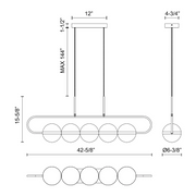 Alora LP302005 Tagliato 5-lt 43" LED Linear Pendant