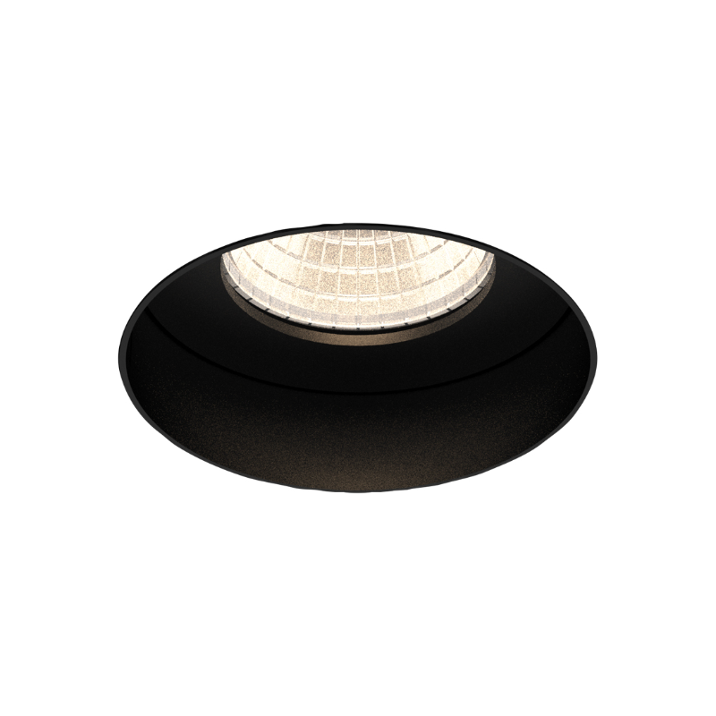 Eurofase TGO1RTL Tango 1 Light 15W Round LED Trimless Fixed Downlight, Solite Lens - Black