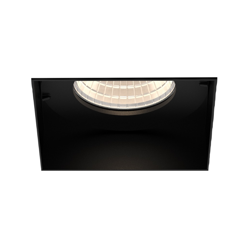 Eurofase TGO1STL Tango 1 Light 10W Square LED Trimless Fixed Downlight, Frosted Lens - Black