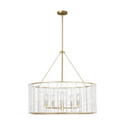 Visual Comfort TFC1155 Winslow 5-lt 36" LED Large Hanging Shade Chandelier - Burnished Brass