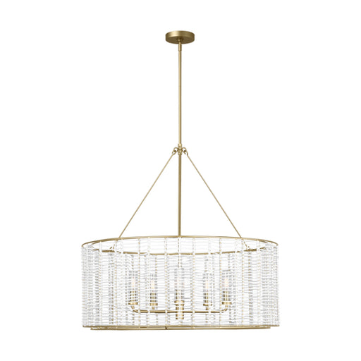 Visual Comfort TFC1155 Winslow 5-lt 36" LED Large Hanging Shade Chandelier - Burnished Brass