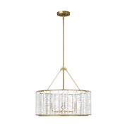 Visual Comfort TFC1163 Winslow 3-lt 24" LED Medium Hanging Shade Chandelier - Power-Coated Brass