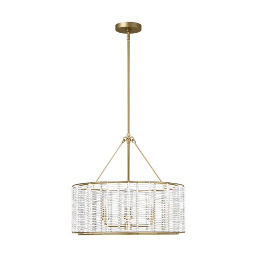 Visual Comfort TFC1163 Winslow 3-lt 24" LED Medium Hanging Shade Chandelier - Power-Coated Brass