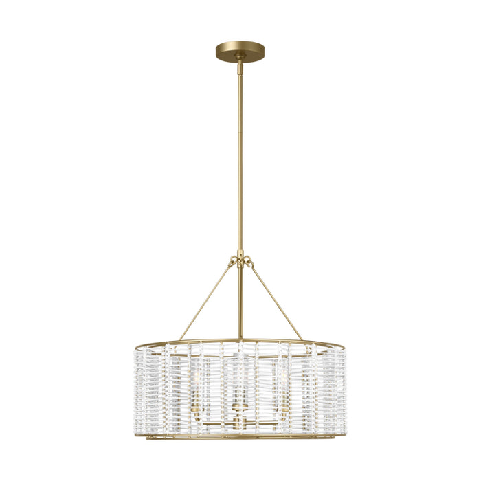 Visual Comfort TFC1163 Winslow 3-lt 24" LED Medium Hanging Shade Chandelier - Power-Coated Brass