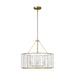 Visual Comfort TFC1163 Winslow 3-lt 24" LED Medium Hanging Shade Chandelier - Power-Coated Brass