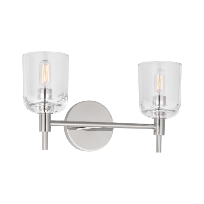 Visual Comfort TFV1002 Hartley 2-lt 15" LED Vanity Light - Polished Nickel