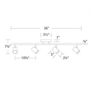 WAC TK-260504 Pipe 4-lt 36" LED Fixed Rail, Ceiling and Wall Mount, CCT Selectable