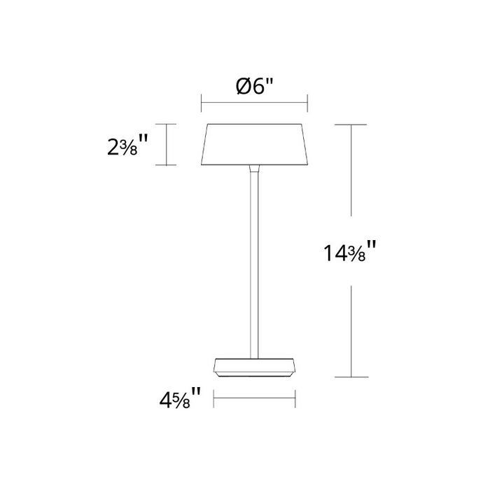 WAC TL-W251315 Crystal 1-lt 14" Tall LED Indoor/Outdoor Table Lamp