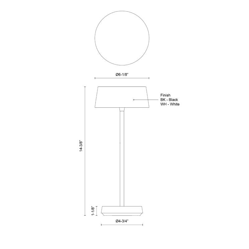 Kuzco TL62114 Tindra 1-lt 14" Tall LED Table Lamp