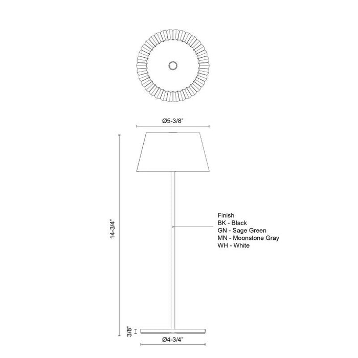 Kuzco TL65614 Dario 1-lt 14" Tall LED Table Lamp