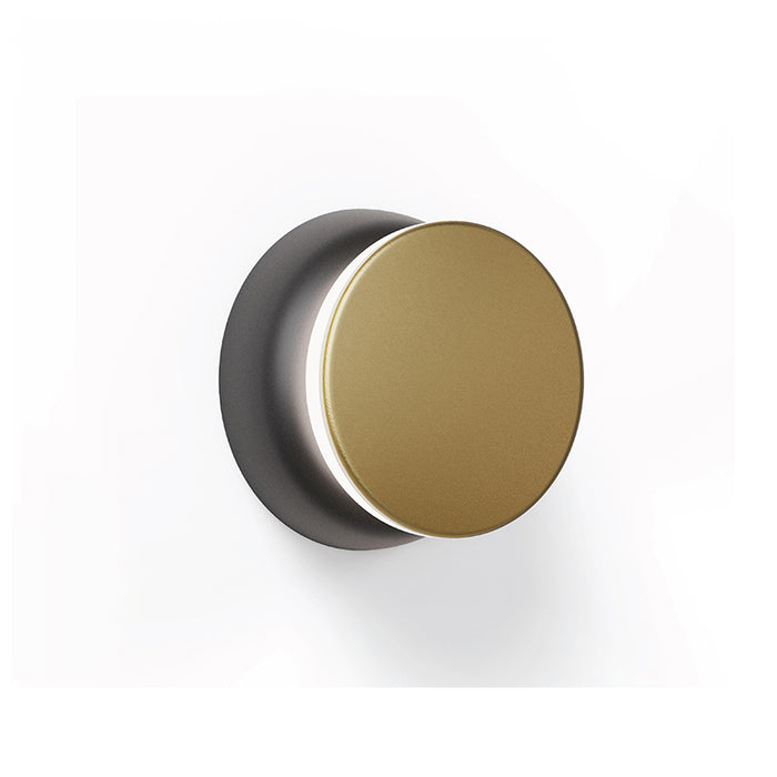 Pablo Designs Totem Puck LED Wall Sconce, 3CCT Selectable - Matte Black / Brushed Brass