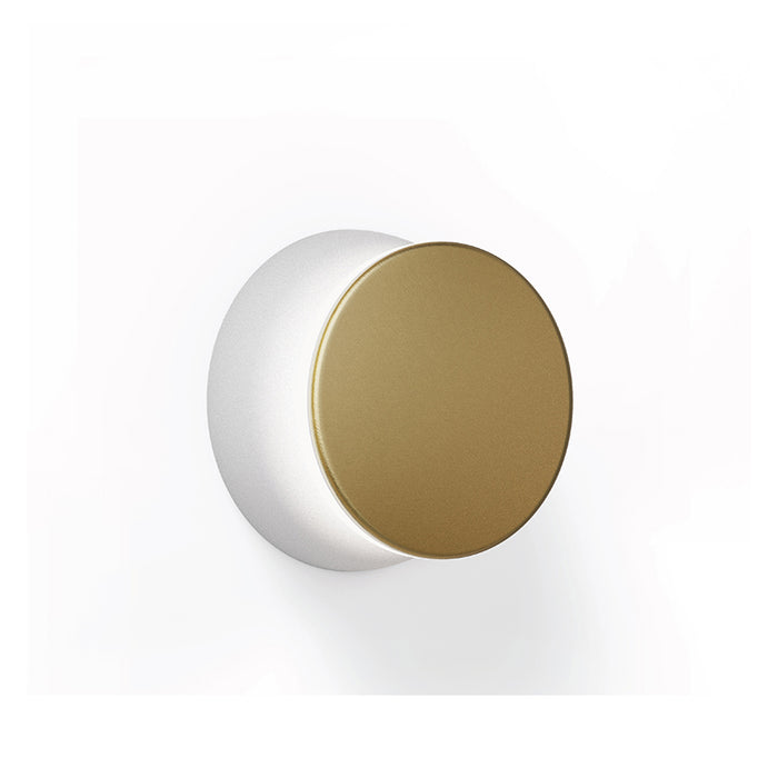 Pablo Designs Totem Puck LED Wall Sconce, 3CCT Selectable - Matte Grey / Brushed Brass