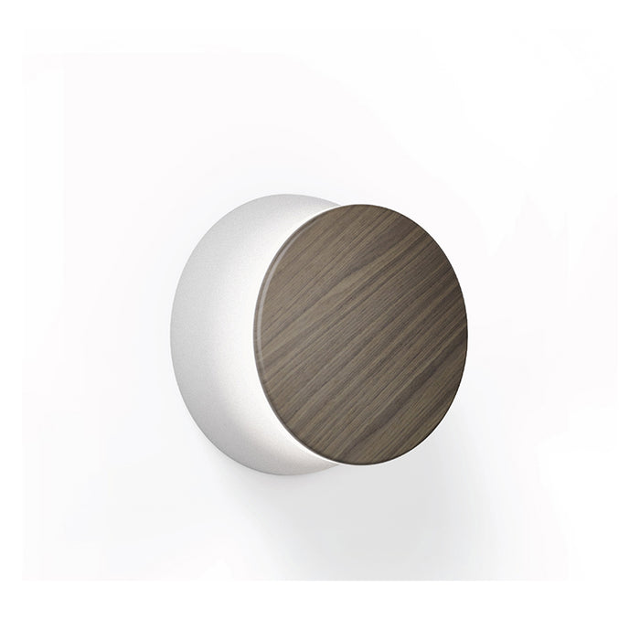 Pablo Designs Totem Puck LED Wall Sconce, 3CCT Selectable - Matte Grey / Walnut Essence