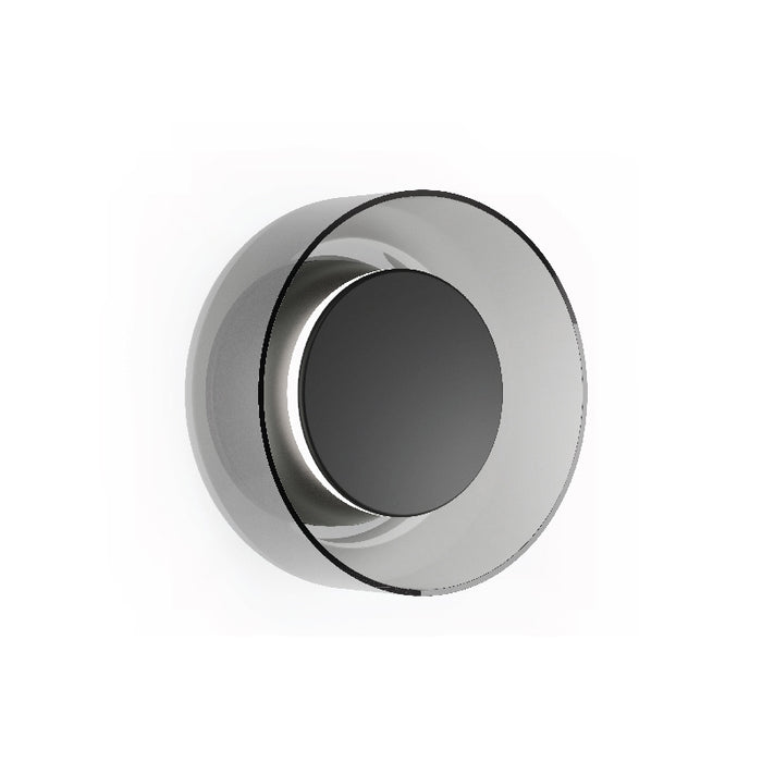 Pablo Designs Totem LED Wall Sconce, 3CCT Selectable - Matte Black / Matte Black / Smoke Tint Glass