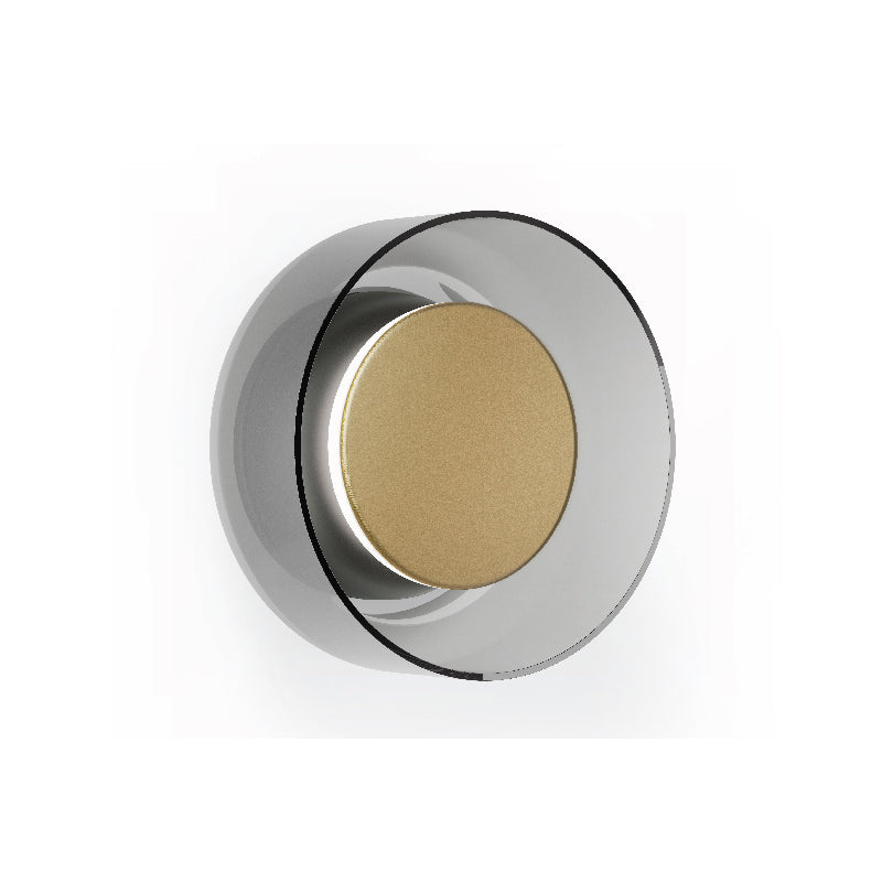 Pablo Designs Totem LED Wall Sconce, 3CCT Selectable - Matte Black / Brushed Brass / Smoke Tint Glass