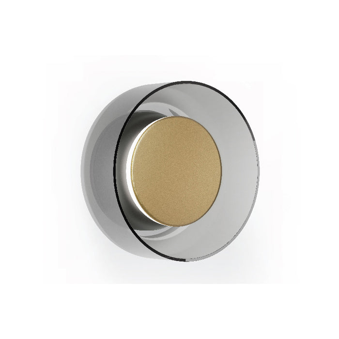 Pablo Designs Totem LED Wall Sconce, 3CCT Selectable - Matte Black / Brushed Brass / Smoke Tint Glass