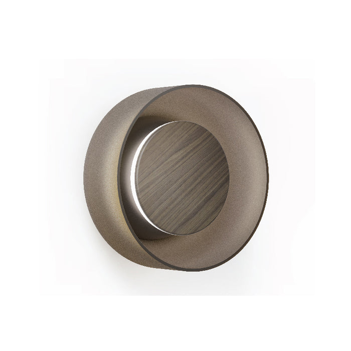 Pablo Designs Totem LED Wall Sconce, 3CCT Selectable - Matte Black / Walnut Essence / Etched Amber Tint Glass