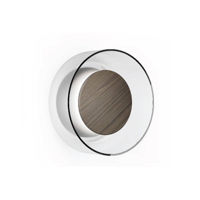 Pablo Designs Totem LED Wall Sconce, 3CCT Selectable - Matte Grey / Walnut Essence / Clear Glass