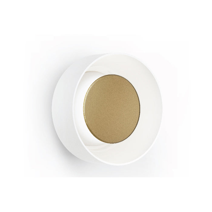 Pablo Designs Totem LED Wall Sconce, 3CCT Selectable - Matte White / Brushed Brass / Etched White Glass