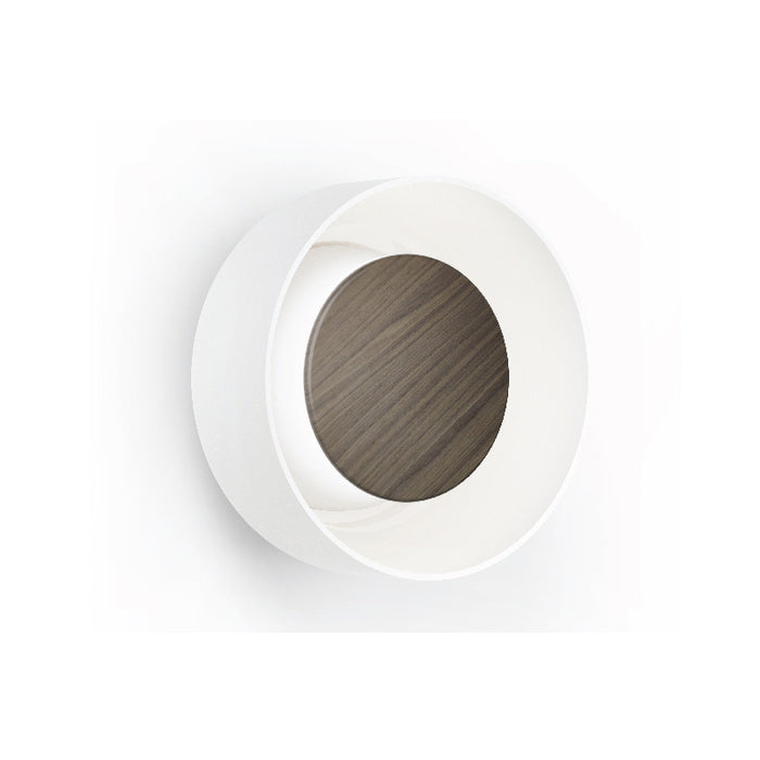 Pablo Designs Totem LED Wall Sconce, 3CCT Selectable - Matte White / Walnut Essence / Etched White Glass