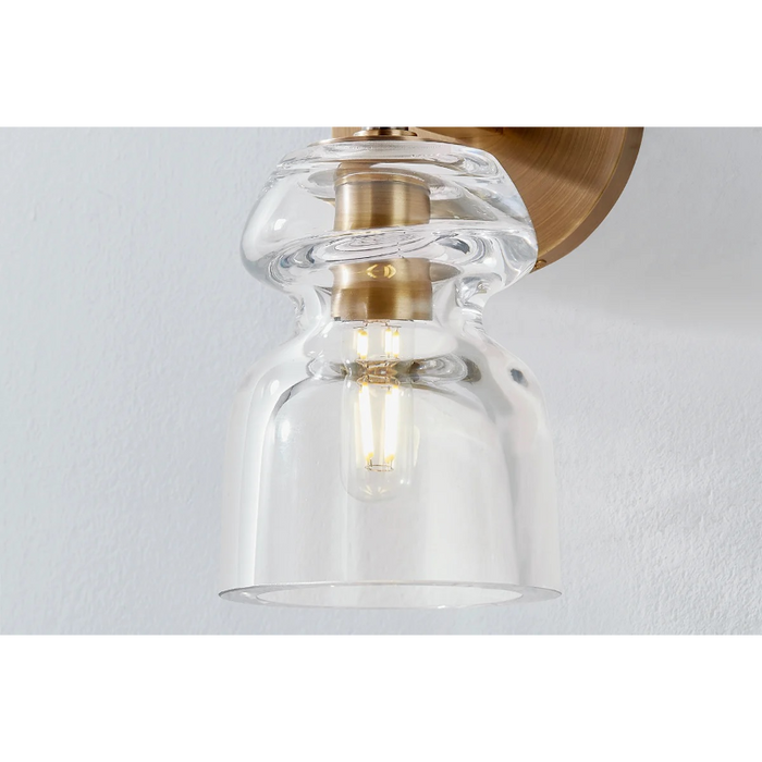 Troy B1109 Trey 1-lt 9" Tall Wall Sconce - Patina Brass