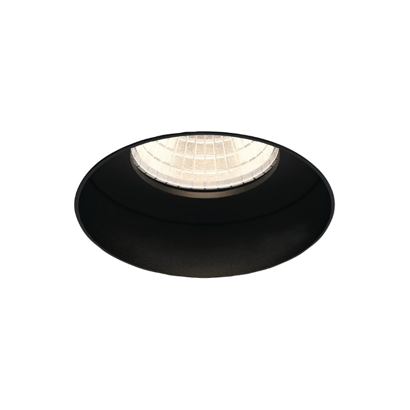 Eurofase TGO1RTL Tango 1 Light 10W Round LED Trimless Fixed Downlight, Clear Lens - Black
