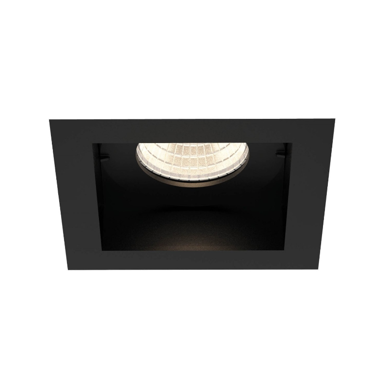 Eurofase TGO1ST Tango 1 Light 15W Square LED Fixed Downlight with Trim, Linear Spread Lens - Black